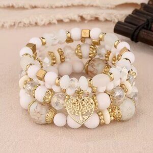 Elegant White Bracelet - 4 pc set